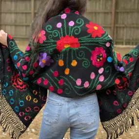 Floral Embroidery Rebozos