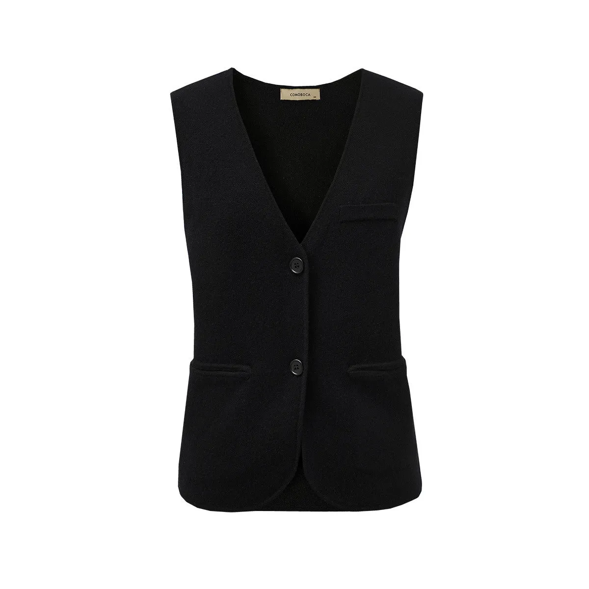 100% Wool Elegant Sleeveless Button-Up Vest