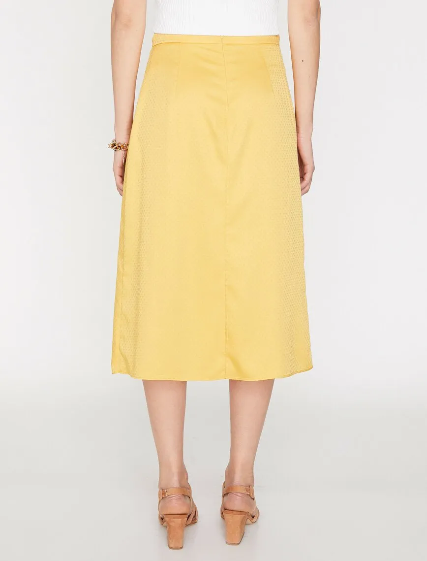 11807 Mustard Relaxed Fit Midi Skirt