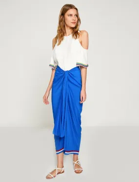 12285 Sax Embellished Midi Skirt