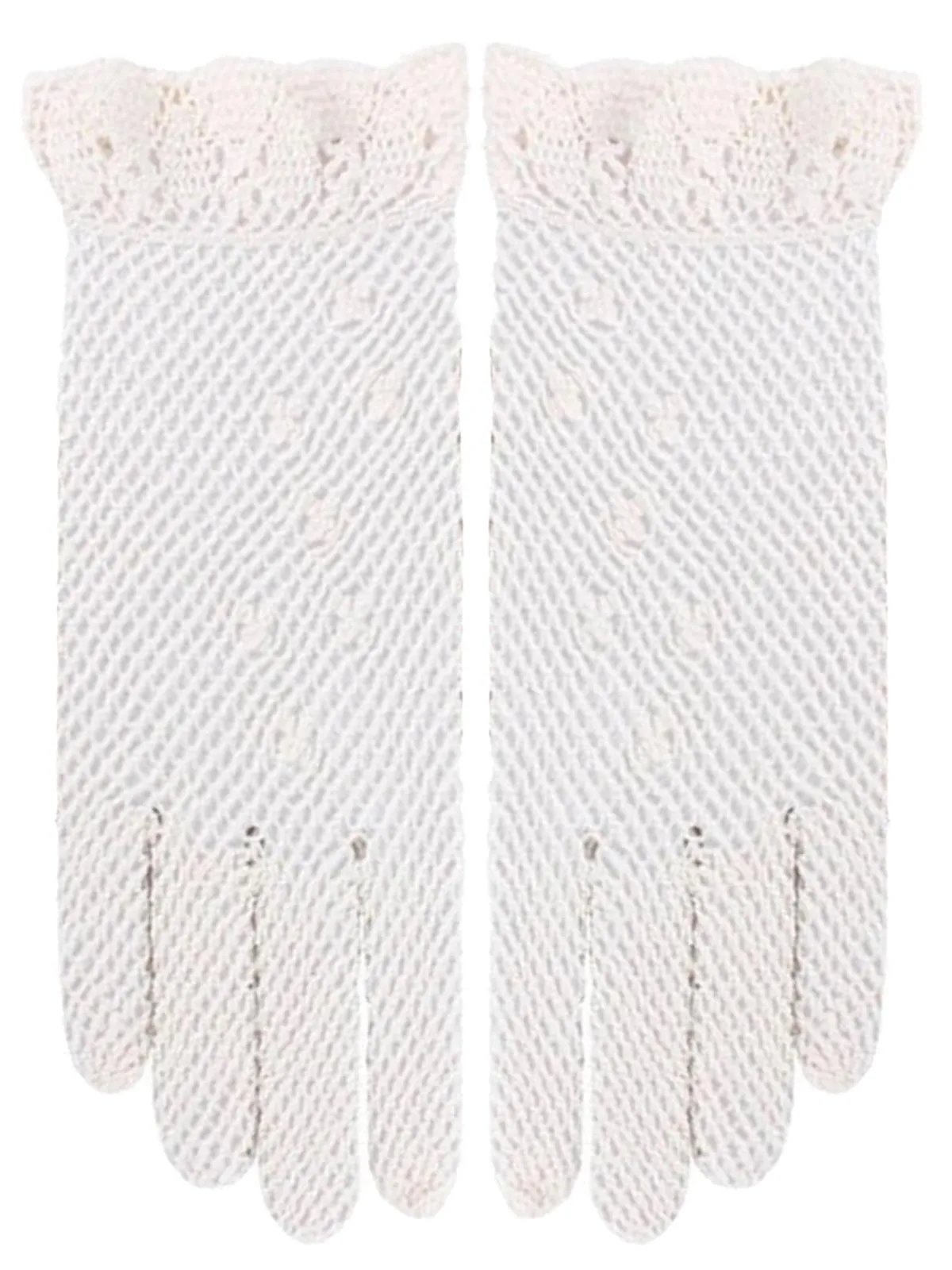 1940s Vintage Style Ivory Mesh Crochet Gloves