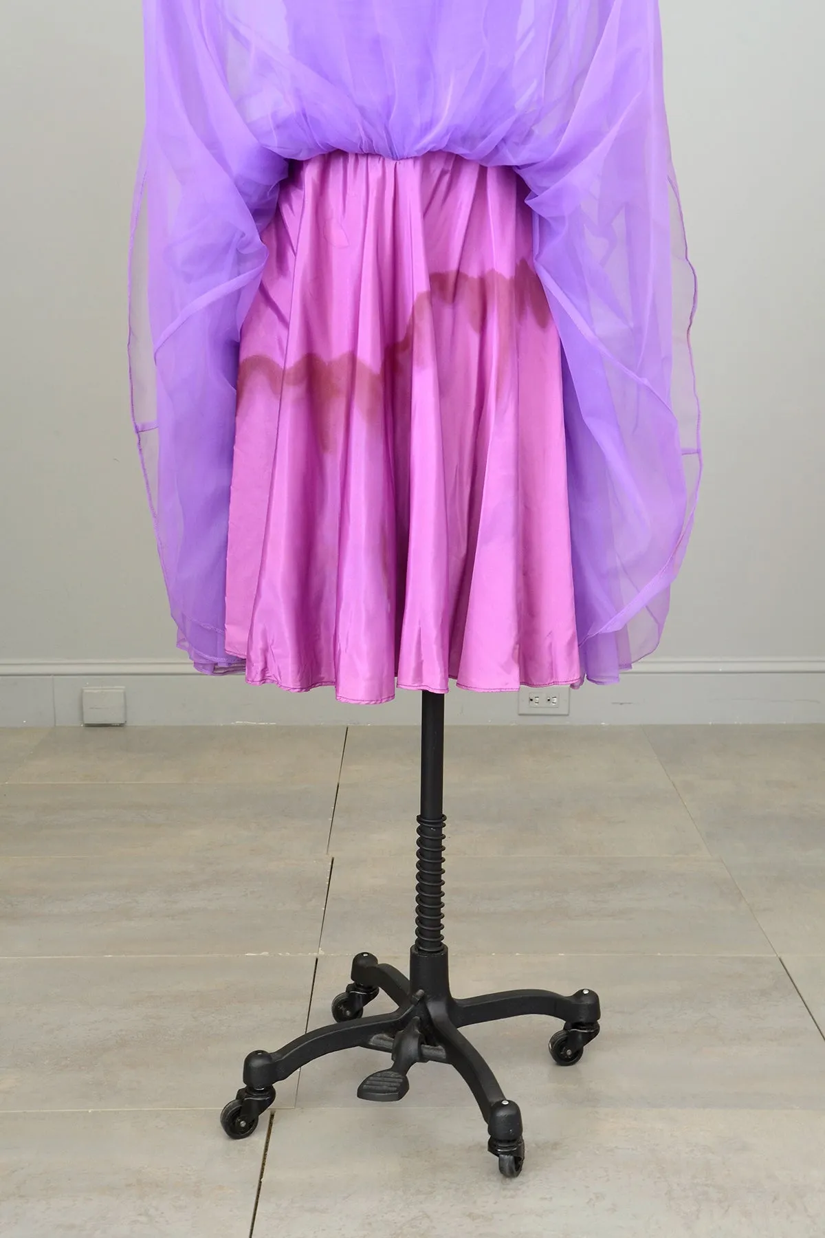 1960s 70s Vibrant Purple Ruched Party Dress