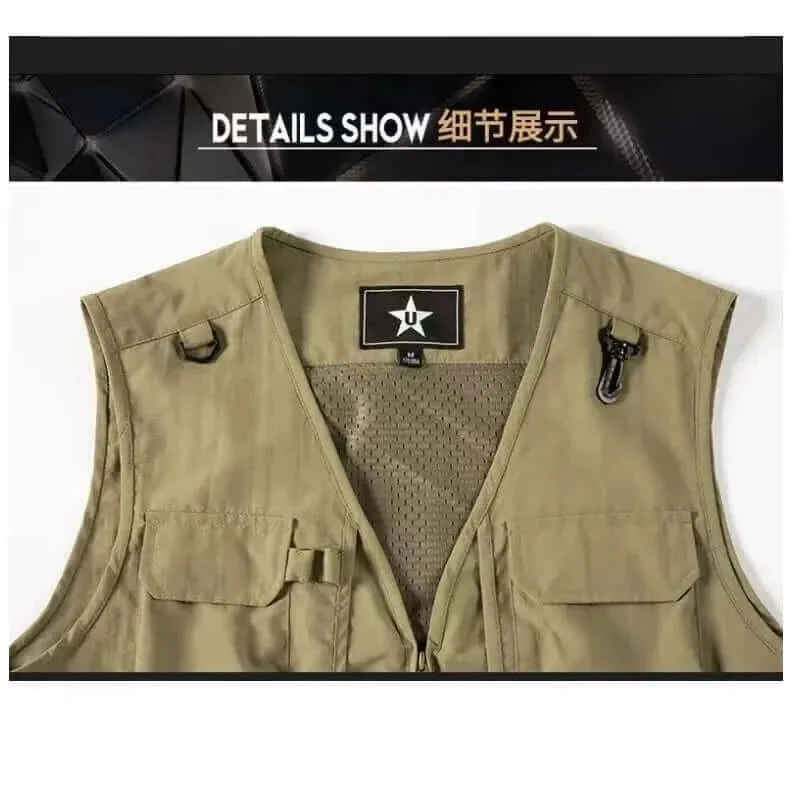 2023 Summer New Men US Tactical Hiking Fishing Vest Photographer