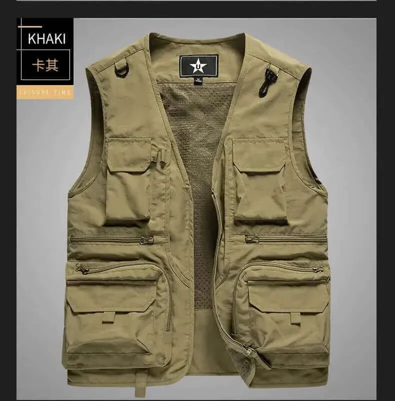 2023 Summer New Men US Tactical Hiking Fishing Vest Photographer