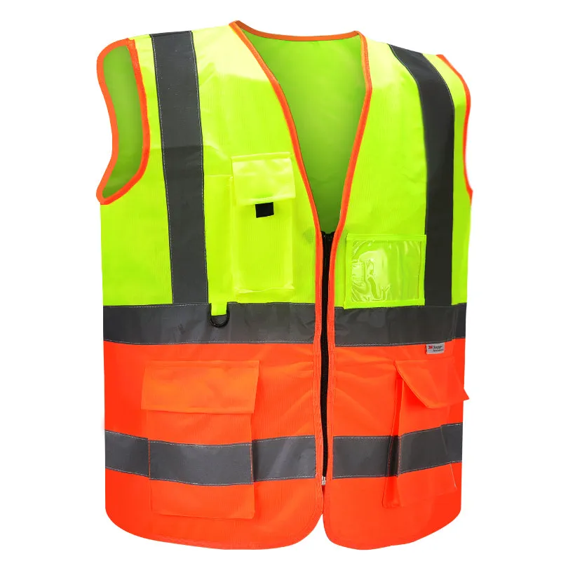 3M MultiGlow, HEAVY DUTY 3M DUAL COLOR VEST WITH ZIPPER