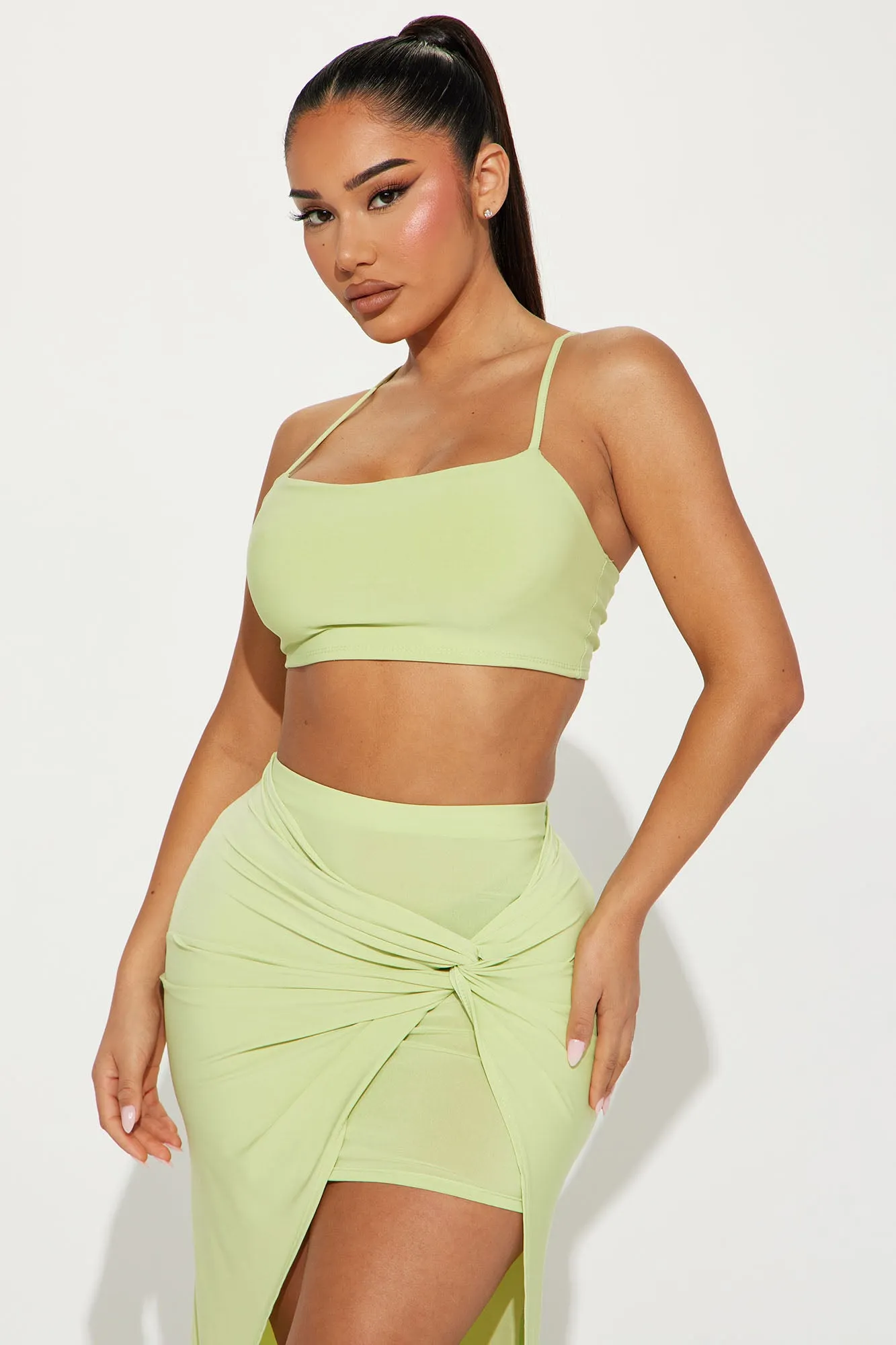 A Fun Time Skirt Set  - Lime