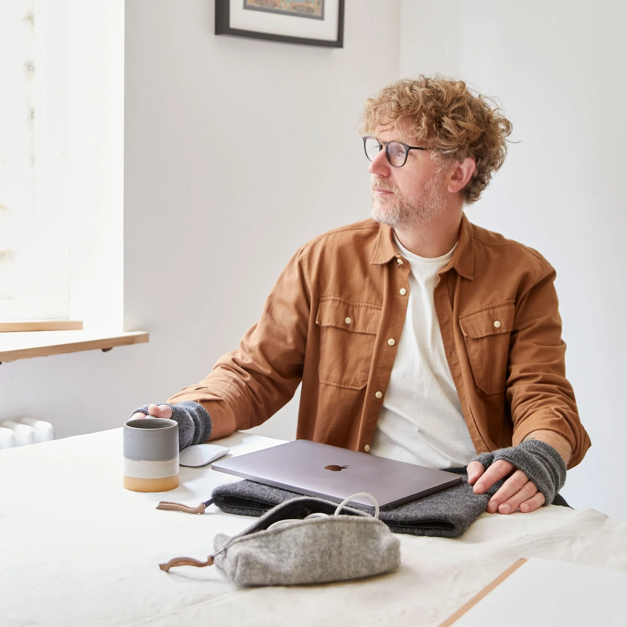 ADESH Small Boxy Felt Pouch Pencil Case Desk Tidy