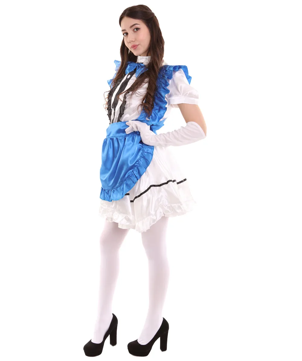 Adult Women's Anime Cosplay French Maid Fancy Uniform Costume | Royal Blue Cosplay Costume