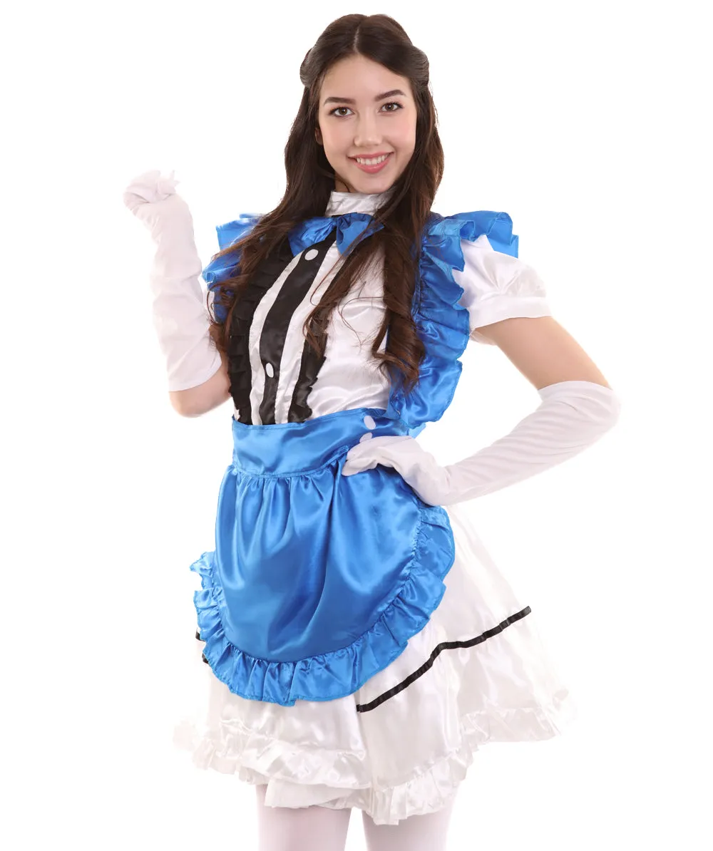 Adult Women's Anime Cosplay French Maid Fancy Uniform Costume | Royal Blue Cosplay Costume