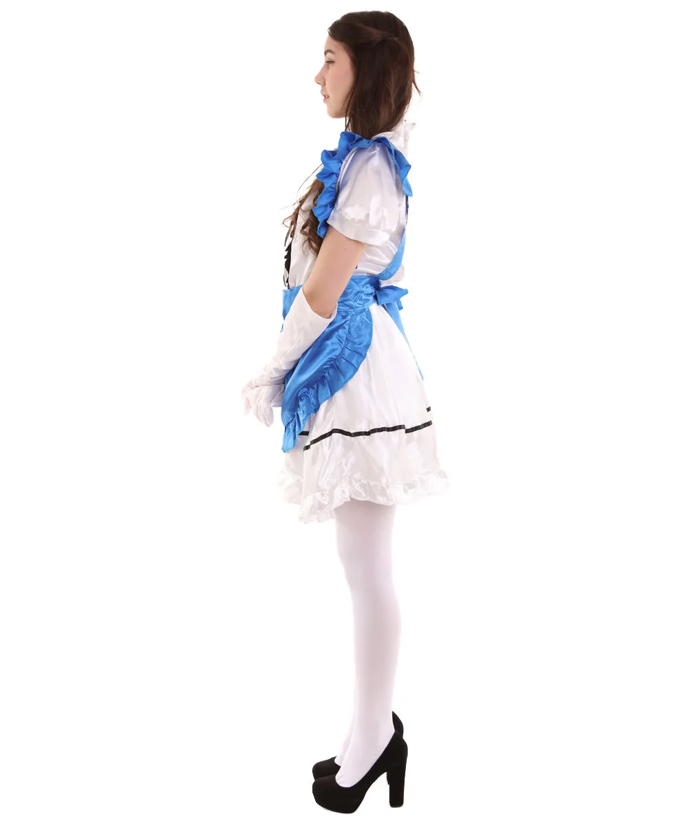 Adult Women's Anime Cosplay French Maid Fancy Uniform Costume | Royal Blue Cosplay Costume