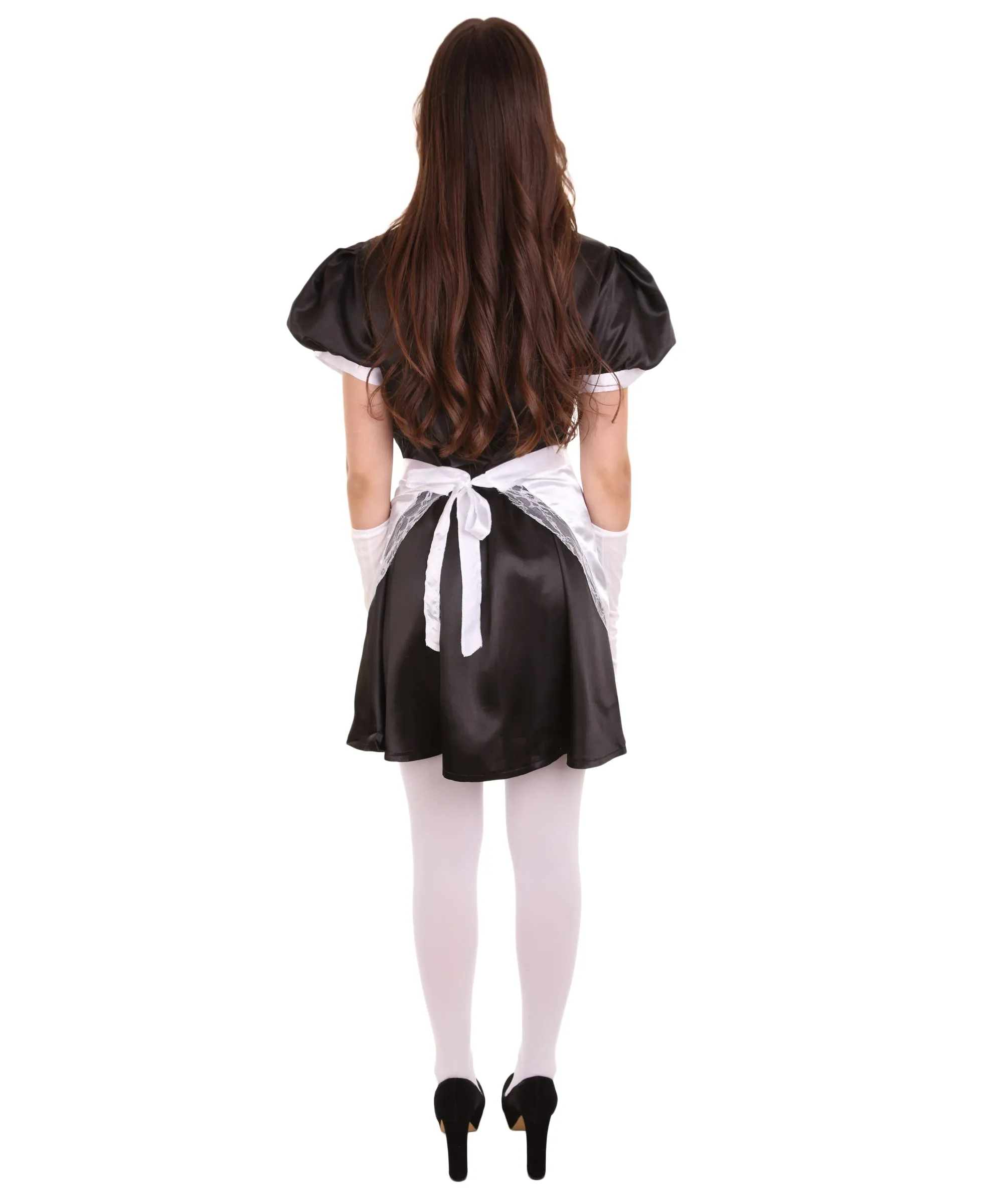 Adult Women's French Apron Maid Uniform Costume | Black Cosplay Costume