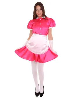 Adult Women's French Apron Maid Uniform Costume | Pink Cosplay Costume