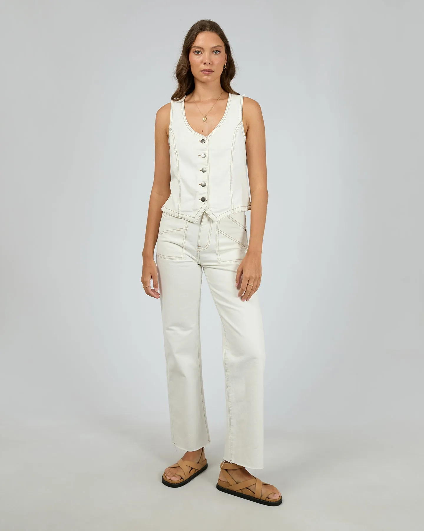 All About Eve Korin Vest - Vintage White