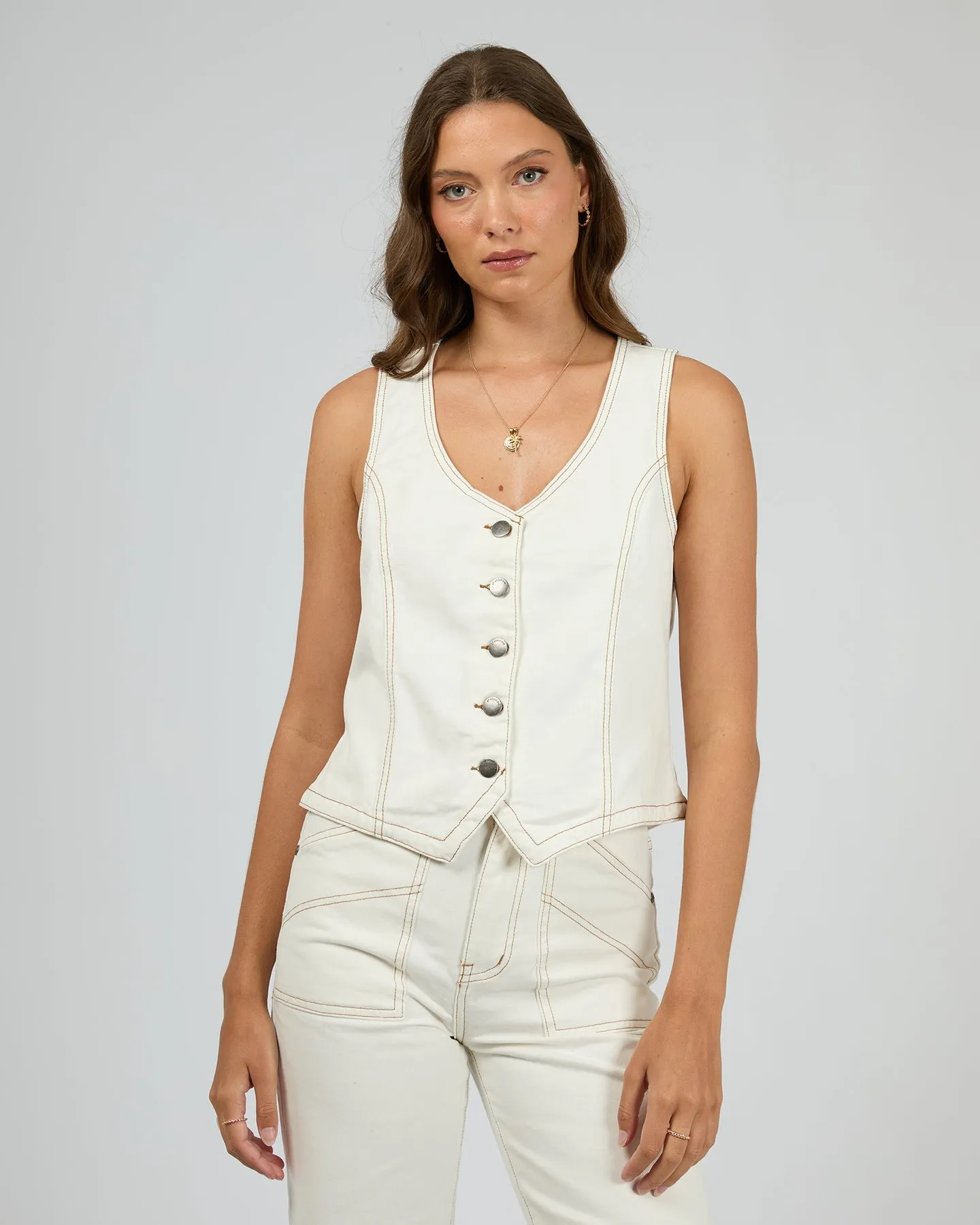 All About Eve Korin Vest - Vintage White