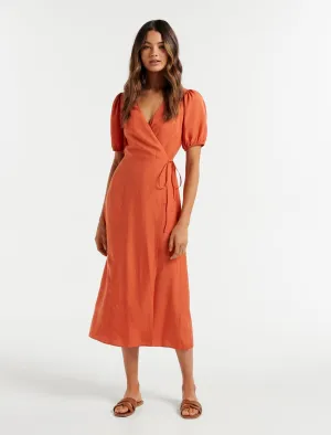 Alma Wrap Midi Dress