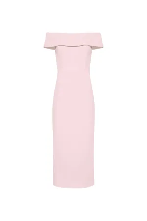 Amore Off Shoulder Midi Dress Pink