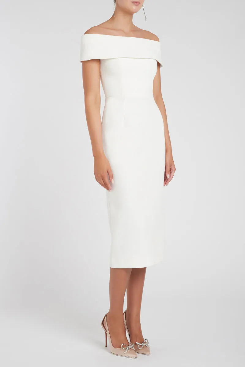 Amore Off Shoulder Midi Ivory