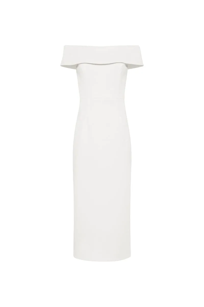 Amore Off Shoulder Midi Ivory