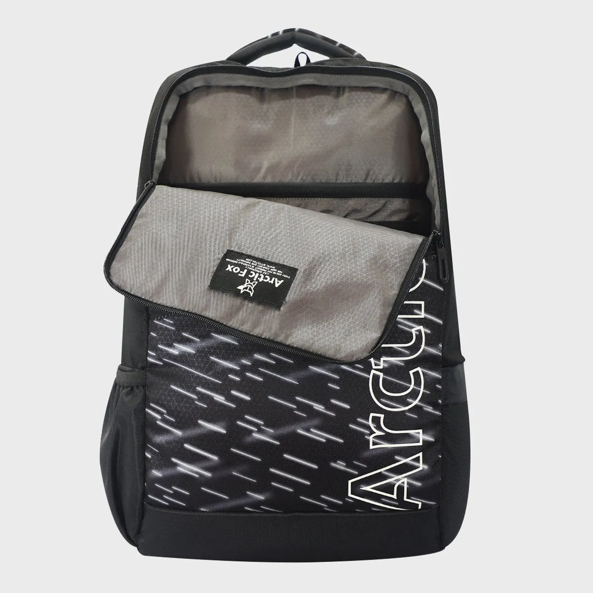 Arctic Fox Meteorite Jet Black School Bag , Hiking Travel Backpack With Rain Jacket