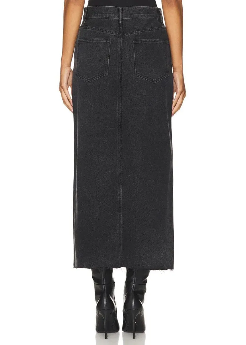 Avani Denim Skirt - Washed Black