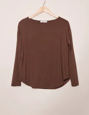 Bamboo Dolman Long Sleeve Tee - Cocoa