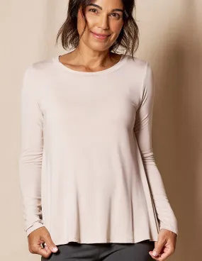 Bamboo Relaxed Long Sleeve Tee - Sandshell