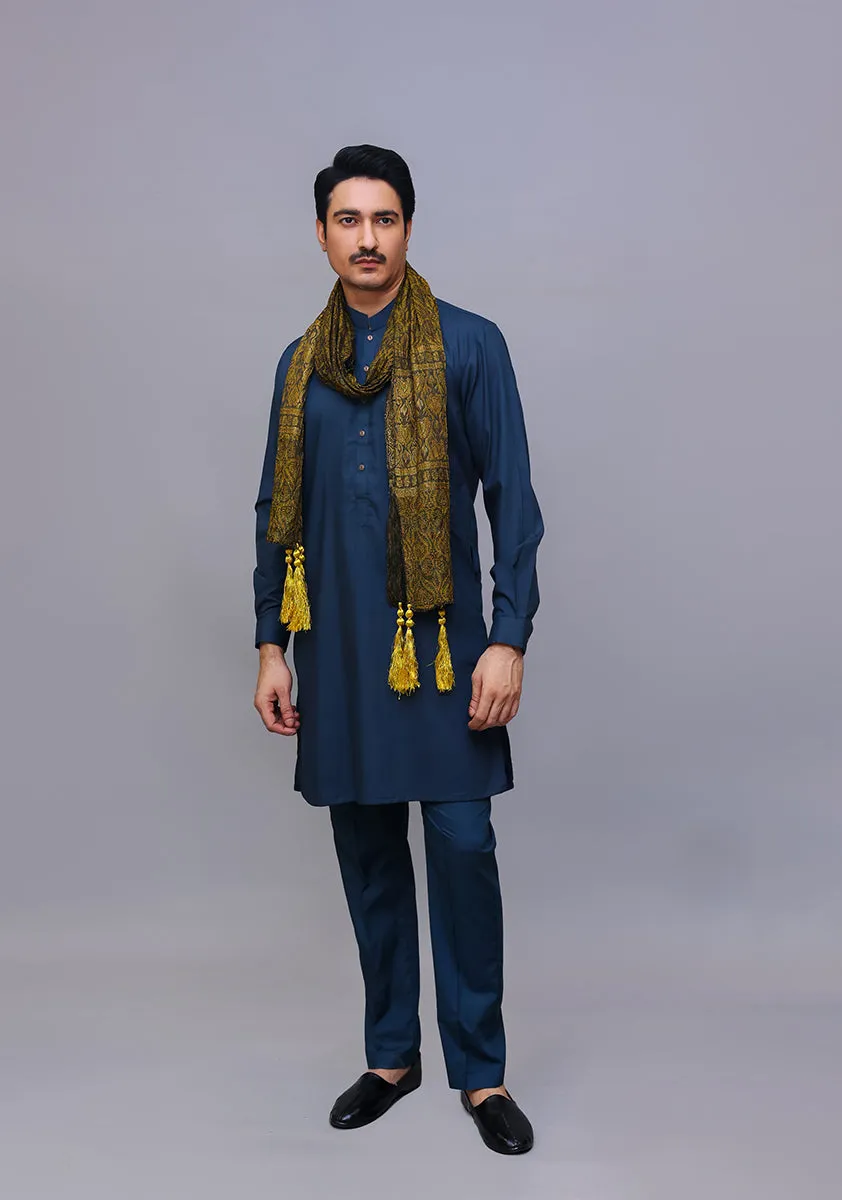 Basic Jamawar Misted Yellow Stole