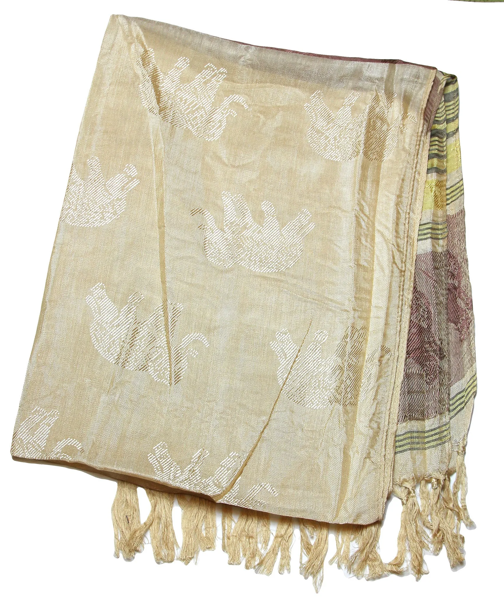 Beautiful hand made Nepal Pashmina Scarf Shawl Cream