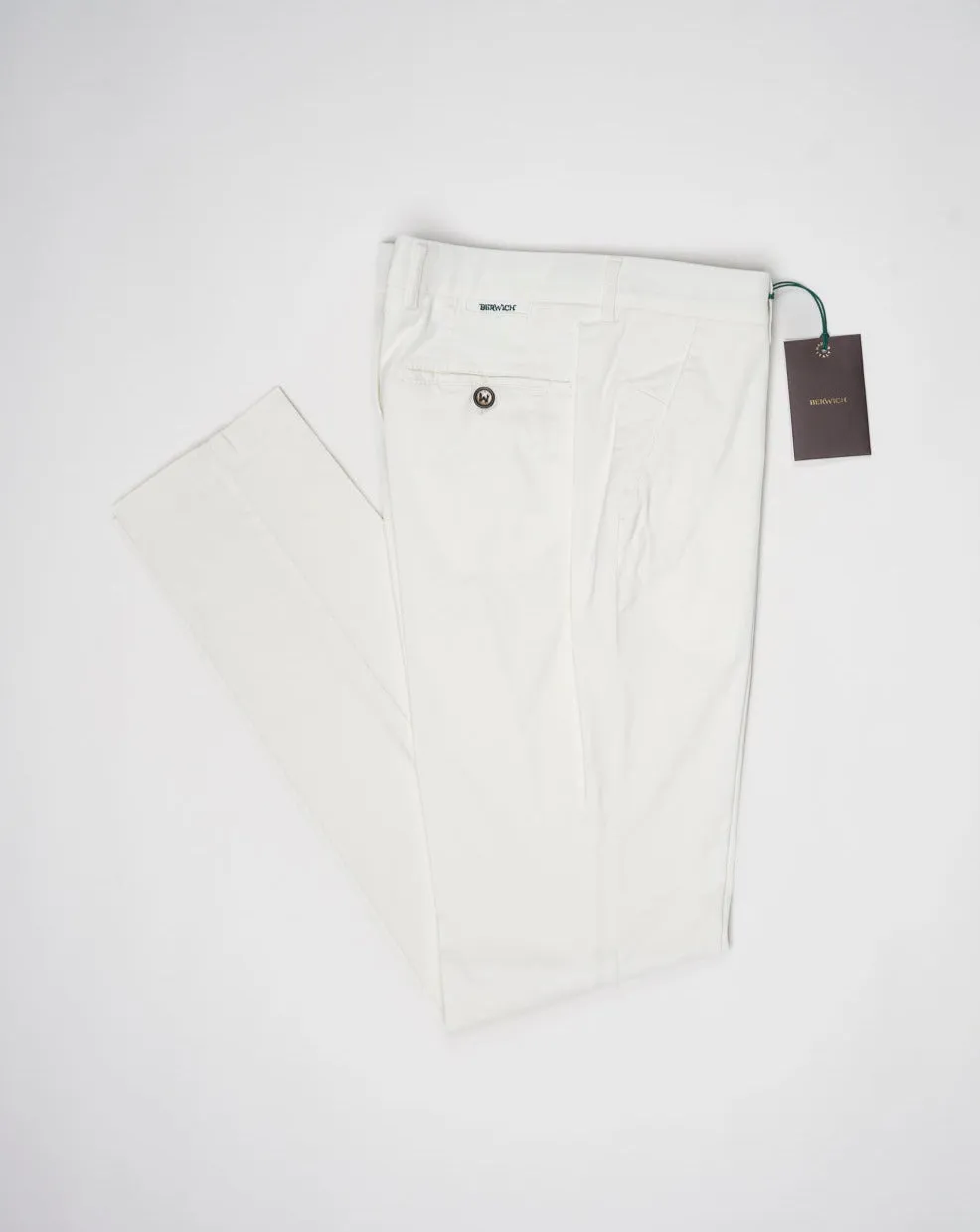 Berwich Morello Garment Dyed Cotton & Silk Chinos / Panna