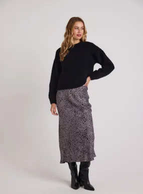 Bias Midi Skirt - Onyx Steel