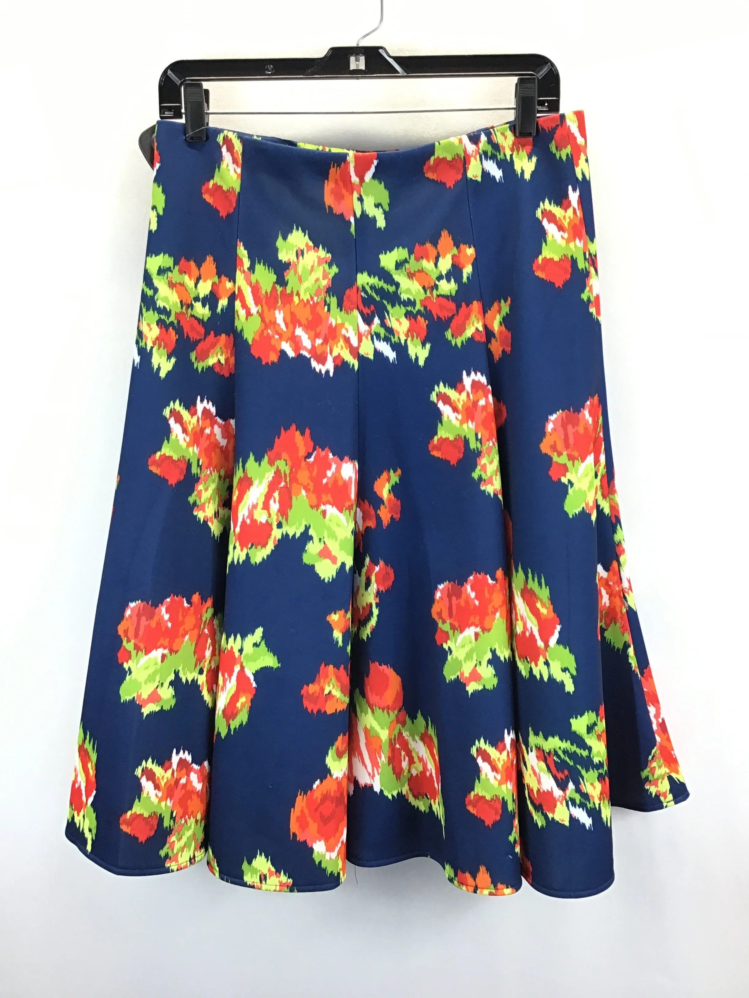 Blue & Orange Skirt Midi Valerie Stevens, Size S