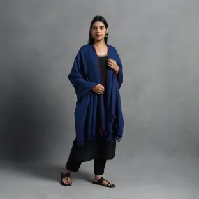 Blue - Kumaun Handwoven Pure Merino Wool Shawl for Women 29