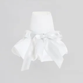 Bowknot Dress with Puff Hem (White)