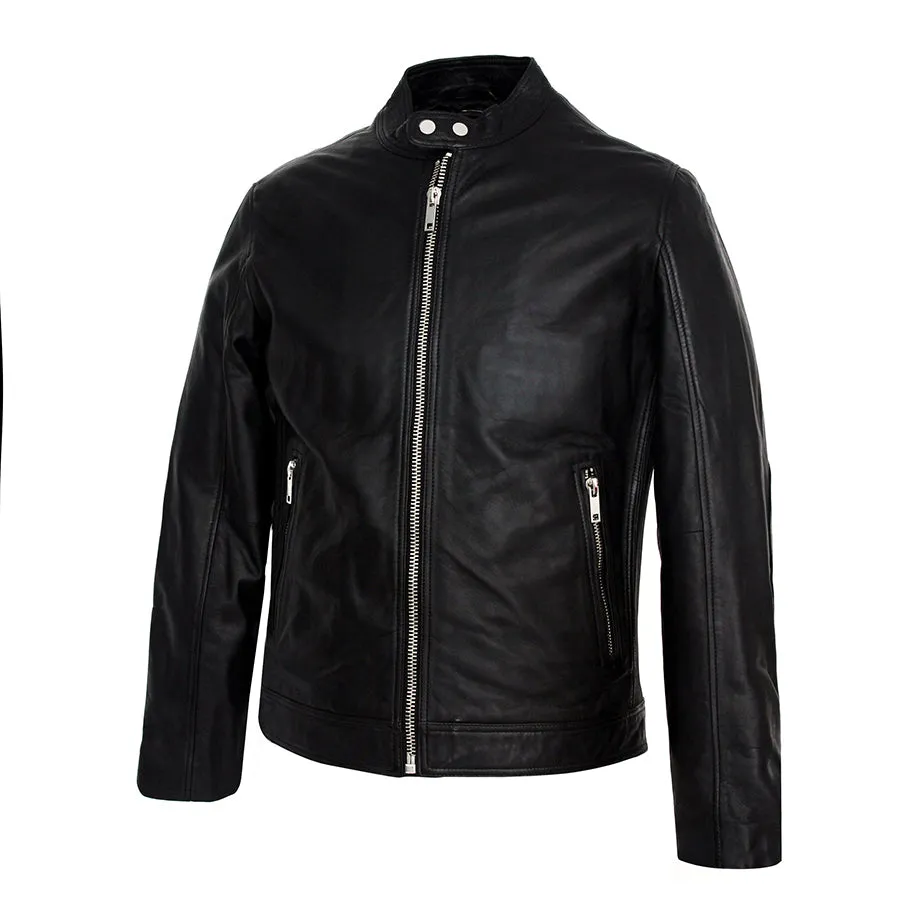 Brayden Mens Genuine Moto Leather Jacket