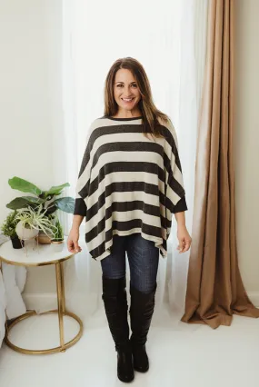 Brushed Stripe Poncho