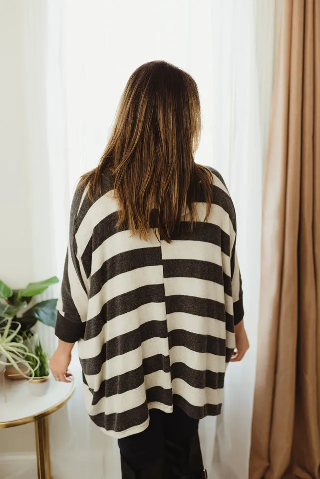 Brushed Stripe Poncho