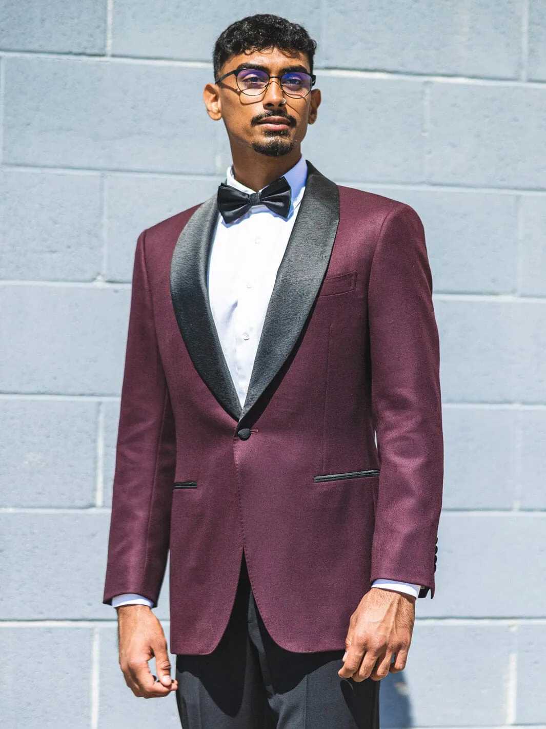 Burgundy Shawl Tuxedo Jacket