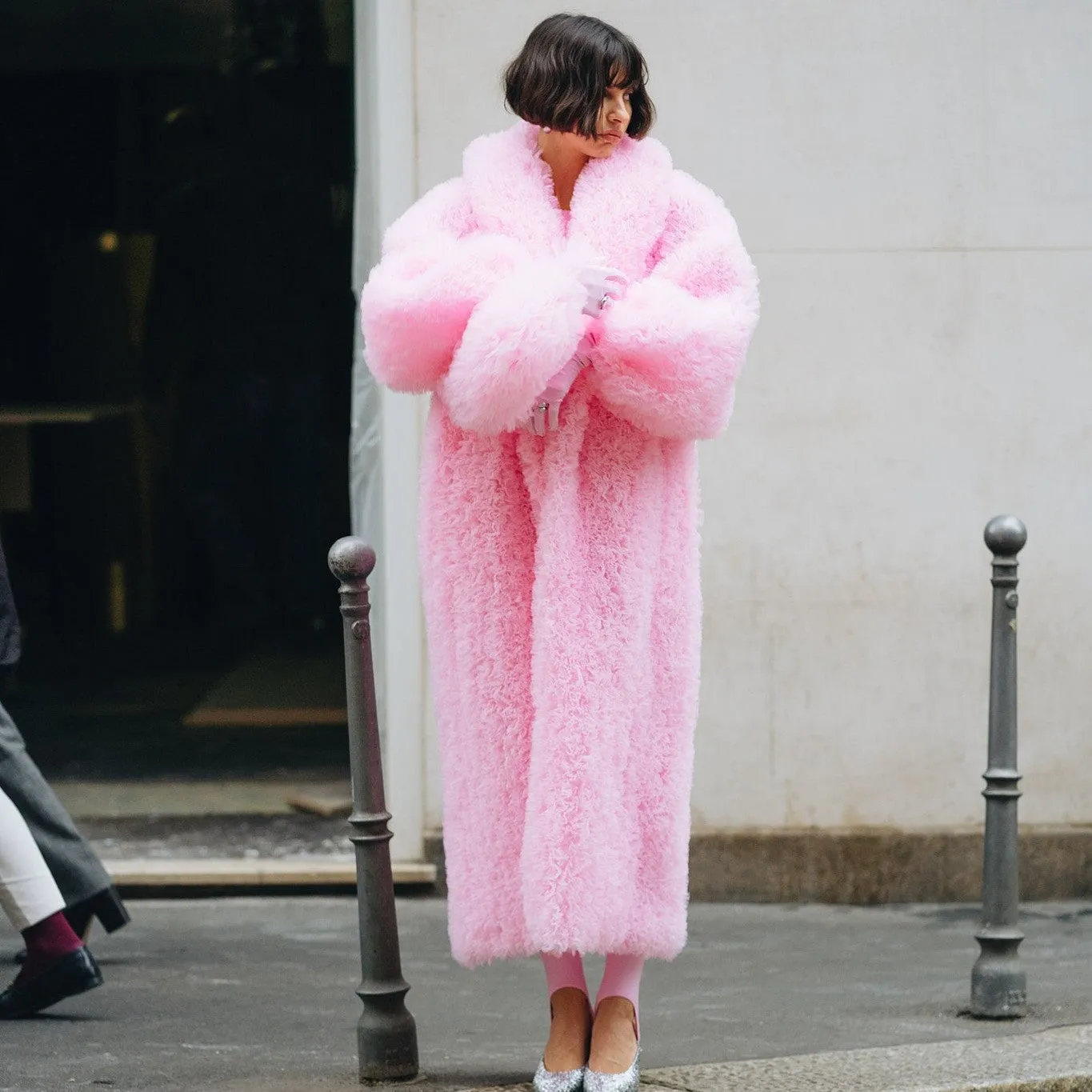 Candy Pink Ruffled Tulle Maxi Coat