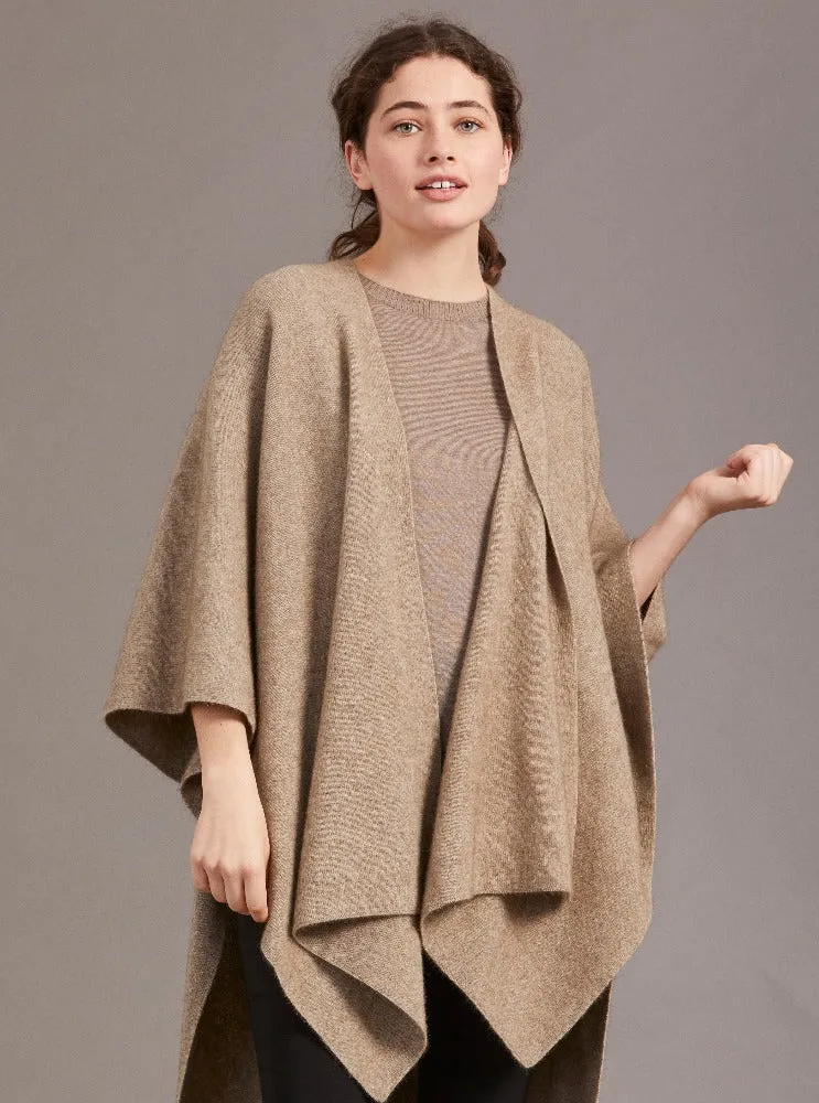 Cape with Button detailing in Possum Merino