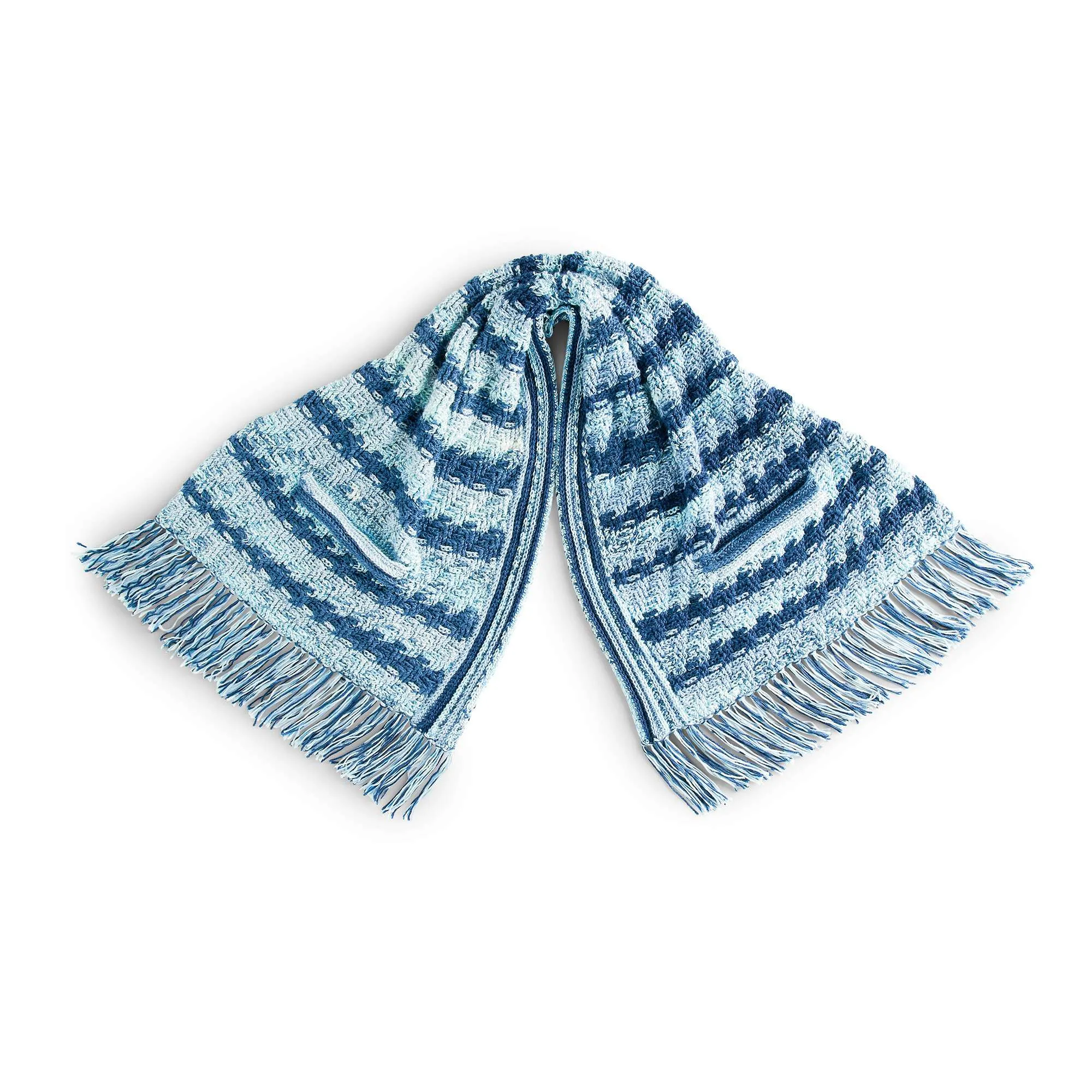 Caron Stripes & Texture Crochet Pocket Shawl