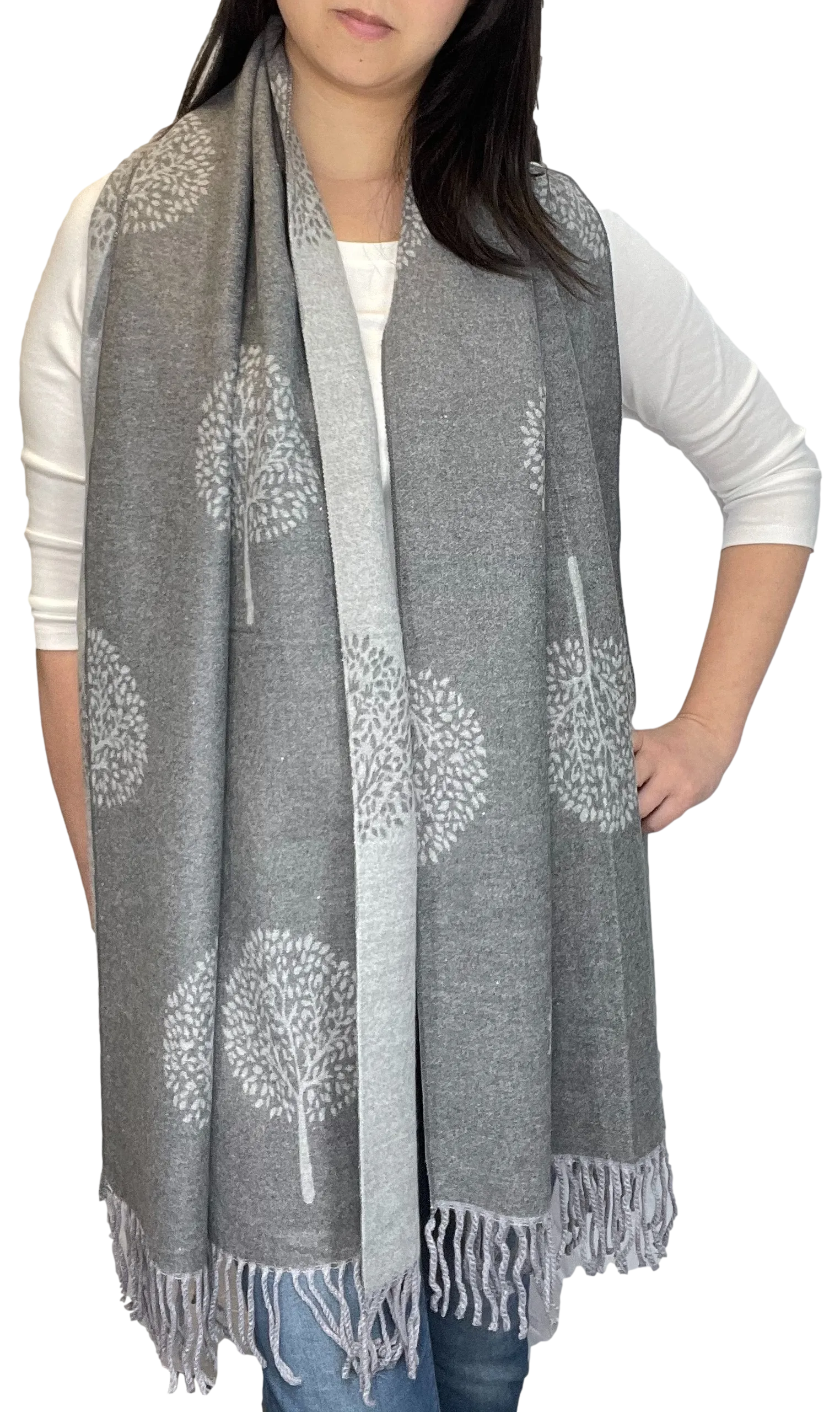 Cashmere Pashmina Shawls, Winter Reversible Blanket Scarves For Women Tree of Life