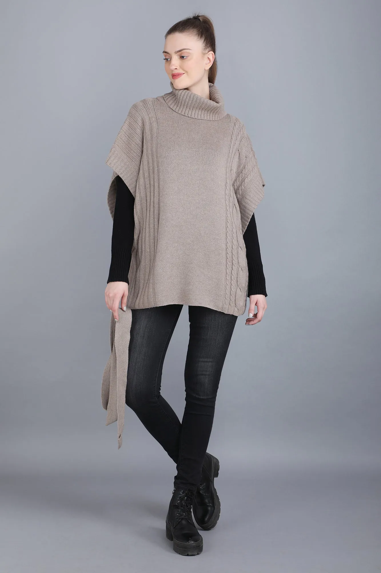 Cashmere Poncho Natural Color