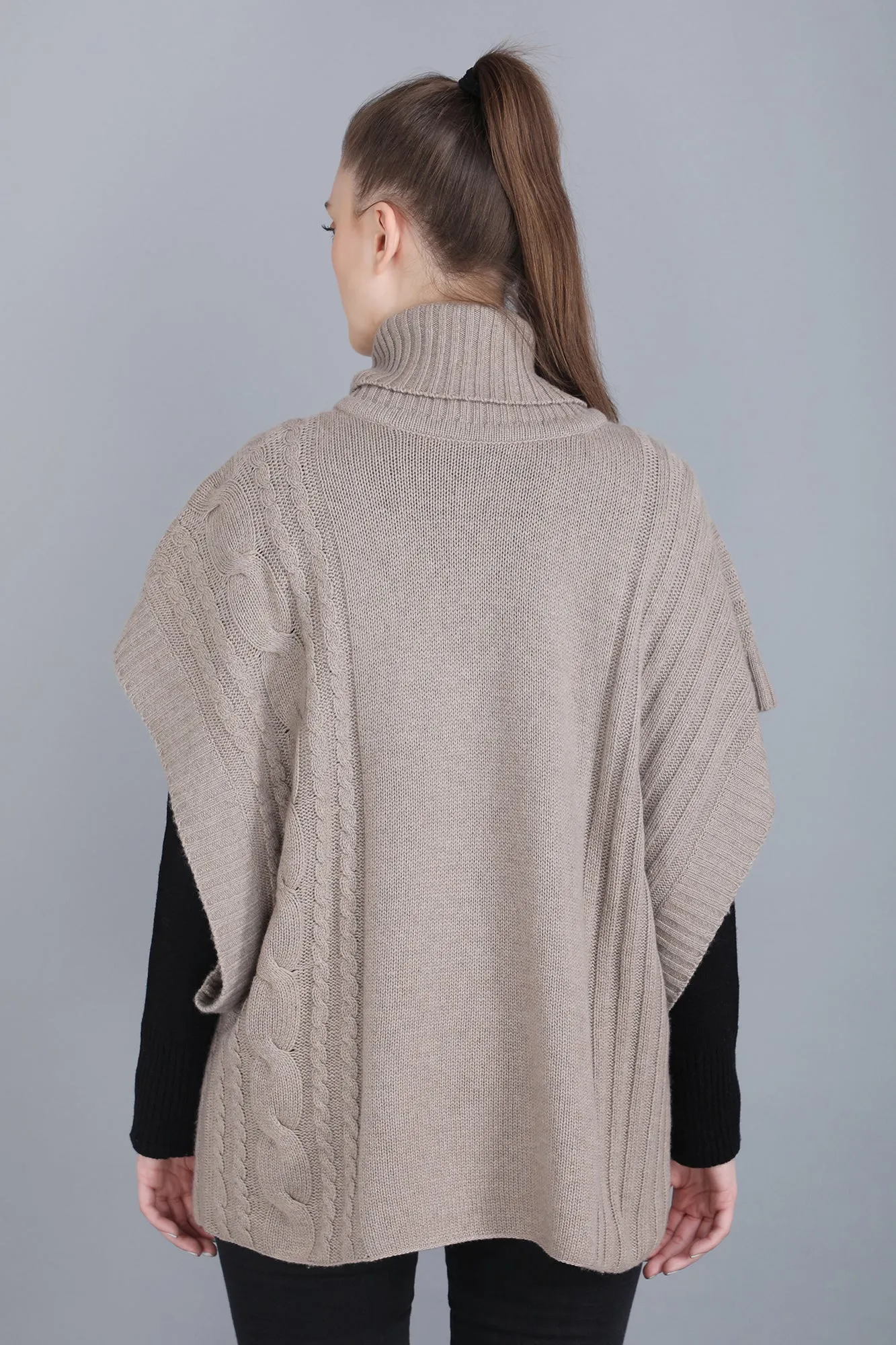 Cashmere Poncho Natural Color