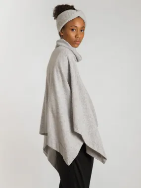 Cashmere poncho "Ylva" - light grey