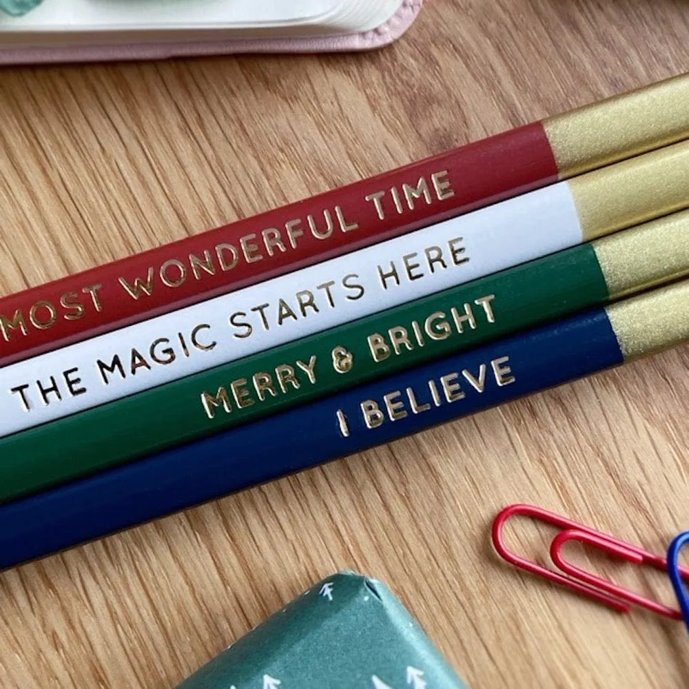 Christmas Message Pencils - Set of 4