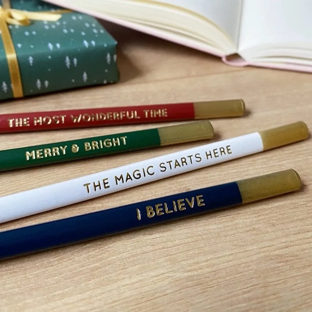 Christmas Message Pencils - Set of 4