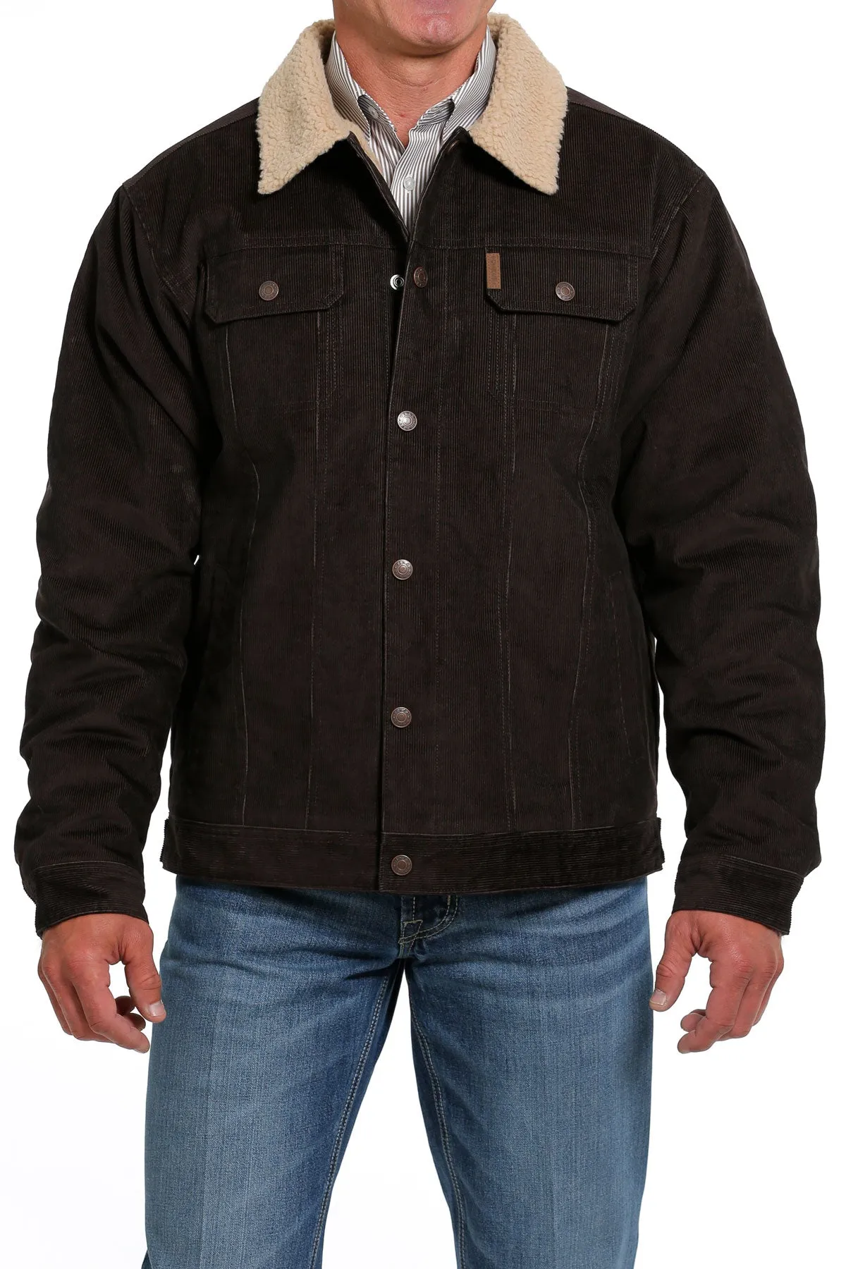 Cinch® Men's Brown Corduroy Sherpa Lined Trucker Jacket