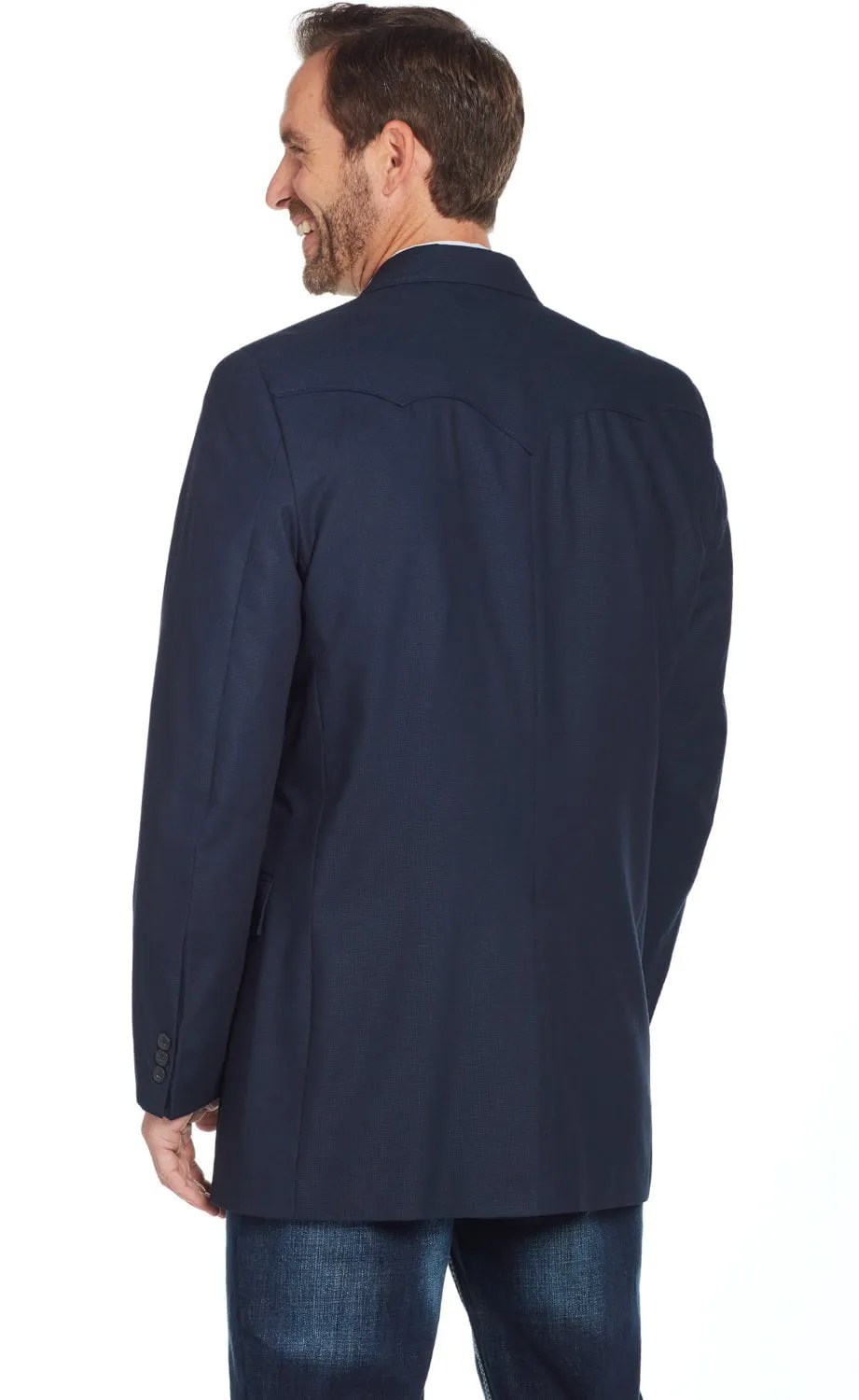 Circle S Mens Navy Polyester Plano Western Sport Coat 40 L