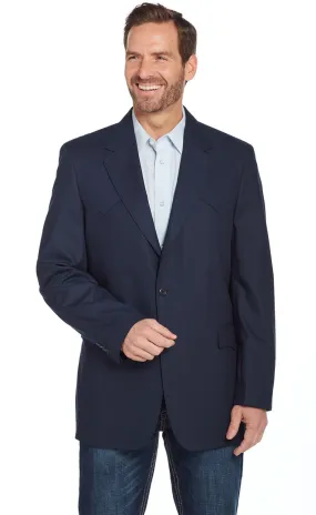 Circle S Mens Navy Polyester Plano Western Sport Coat 40 L