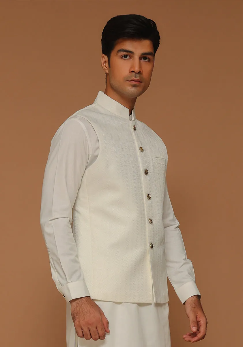 Classic Jamawar Pristine Traditional Waistcoat